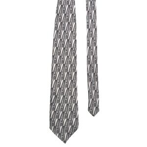 Walt Disney World Necktie One Size Silver Grey Mickey Mouse Art Deco Silk Tie